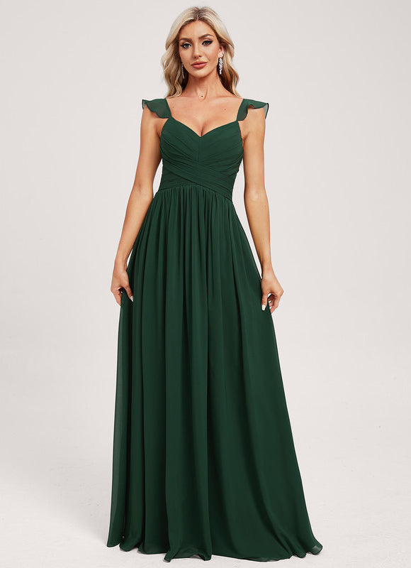 Robe Demoiselle D'Honneur Volants Verts - gallery 2