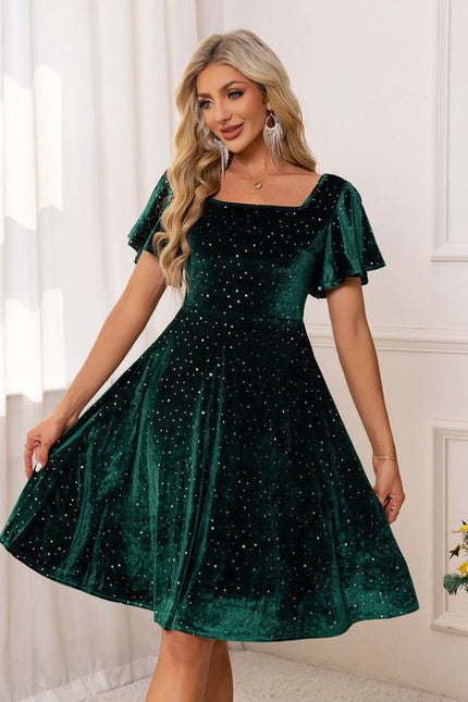 Robe Velour Vert Bouteille