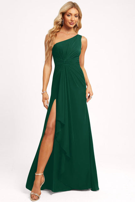 Robe Élégante Asymétrique Verte Chic - gallery 2