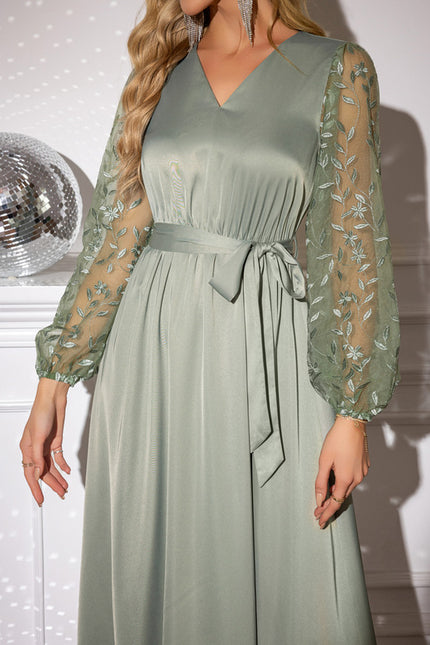 Robe Vert D'Eau Satin - gallery 2