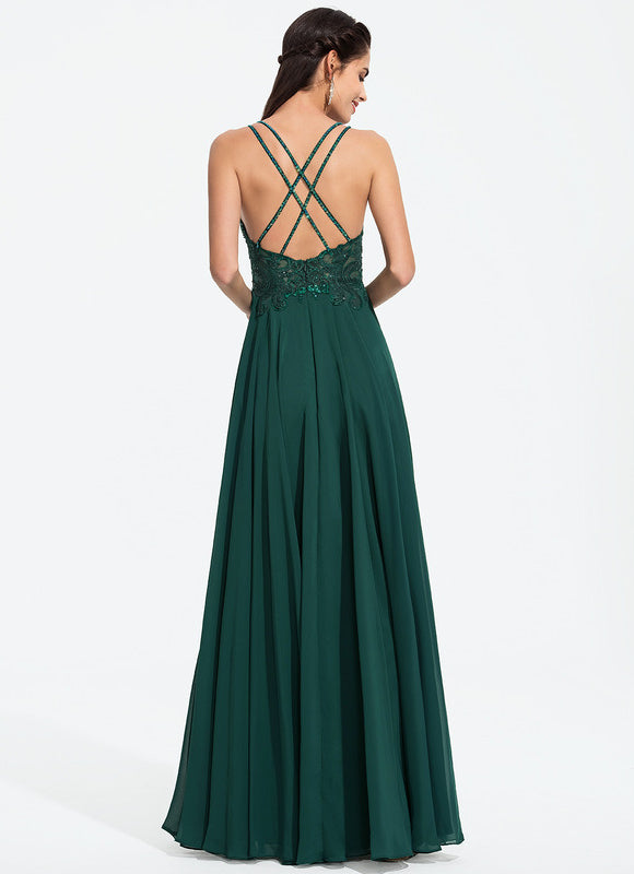 Robe Bal Émeraude Élégante Fluide - gallery 7