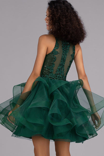 Robe Courte Verte Femme - gallery 5