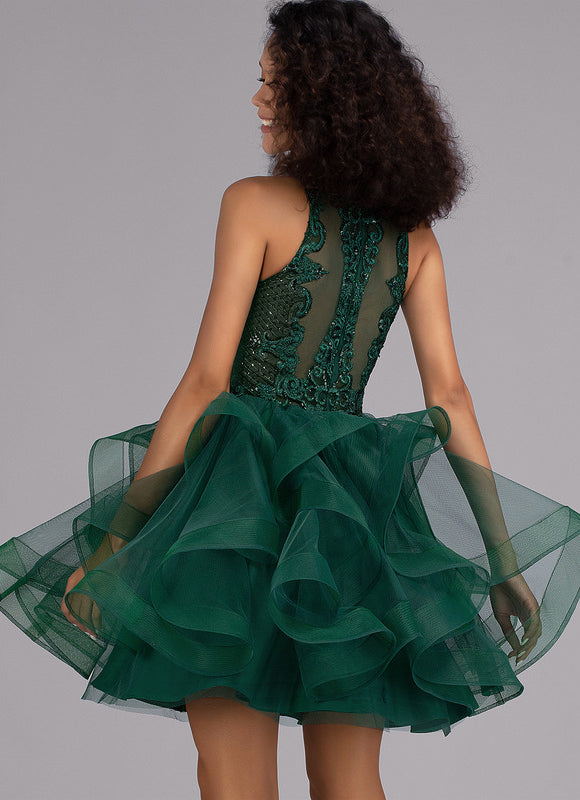Robe Courte Verte Femme - gallery 5