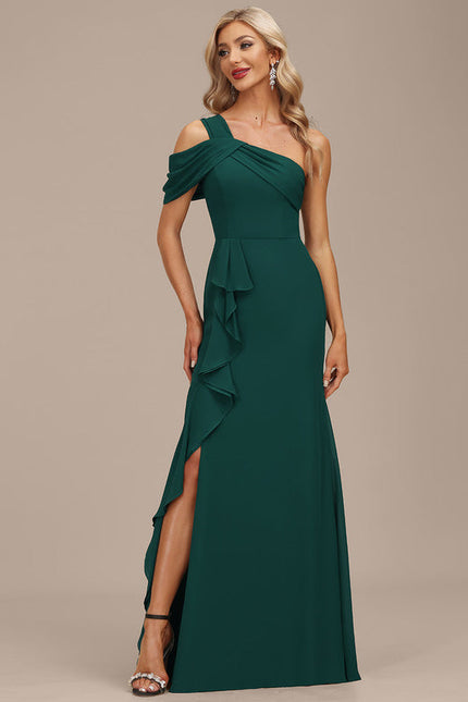 Robe Élégante Asymétrique À Volants - gallery 5