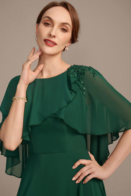 Robe Élégante Mousseline Verte Fluide - gallery 3