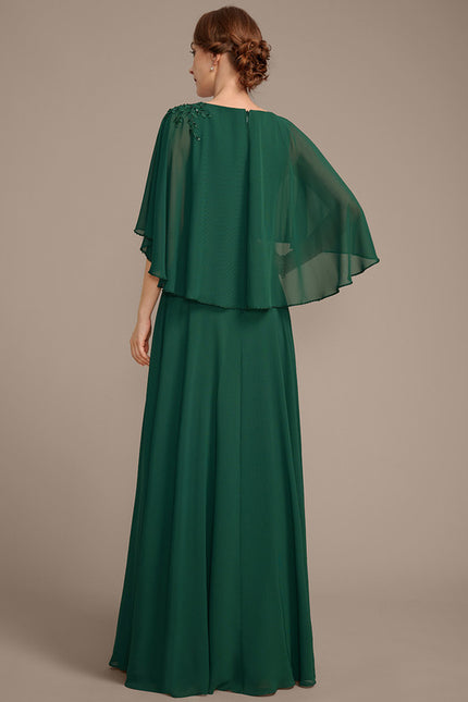 Robe Élégante Mousseline Verte Fluide - gallery 7