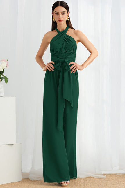 Robe Longue Vert Émeraude À Col Bénitier - gallery 8