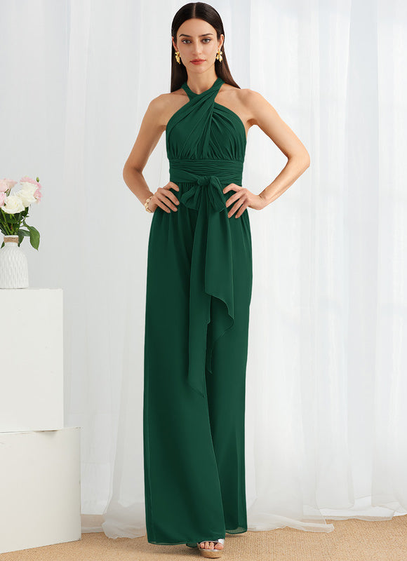 Robe Longue Vert Émeraude À Col Bénitier - gallery 8