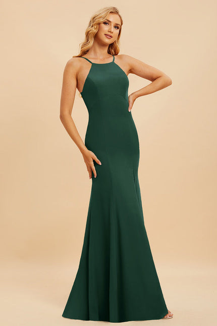 Robe Élégante Verte Fendue Chic - gallery 3