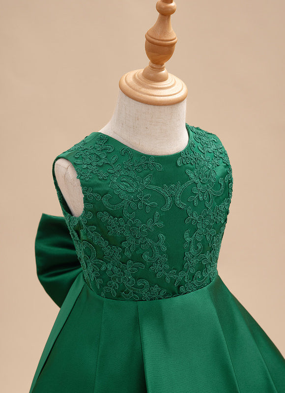 Robe Enfant Chic Asymétrique Verte - gallery 6