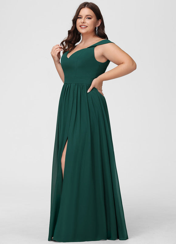 Robe Longue Vert Émeraude À Fente - gallery 8