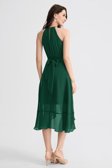 Robe Fluide Chic À Volants Verts - gallery 1