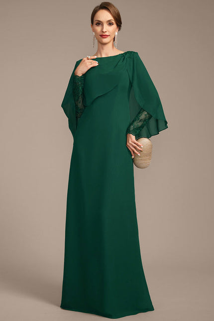 Robe Élégante À Manches Cape Verte - gallery 3