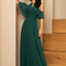 Robe Longue Vert Foncé Satinée