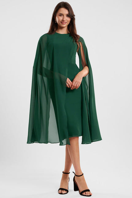 Robe Chic Mousseline Vert Émeraude - gallery 1
