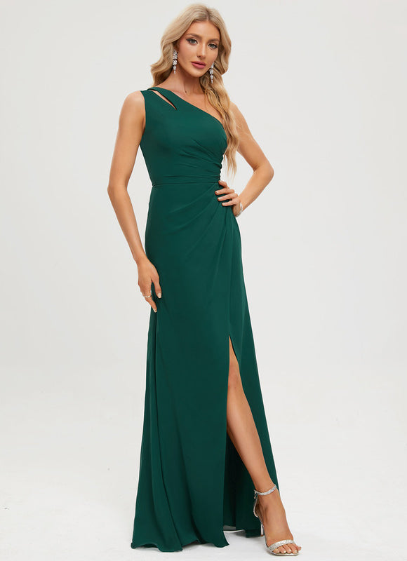 Robe Asymétrique Chic Émeraude Élégante - gallery 4
