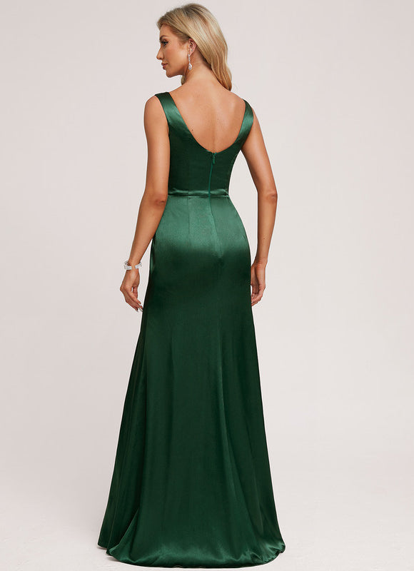 Robe Vert Kaki Satin - gallery 2