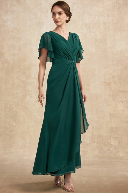 Robe Fluide Chic Col V Émeraude - gallery 5
