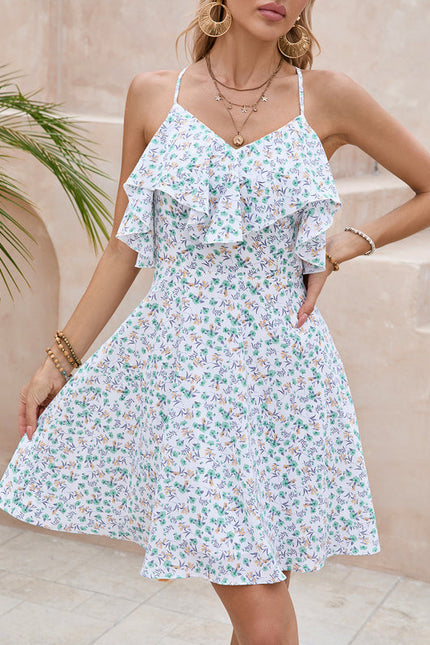 Robe Fleurie Rouge Et Verte - gallery 5