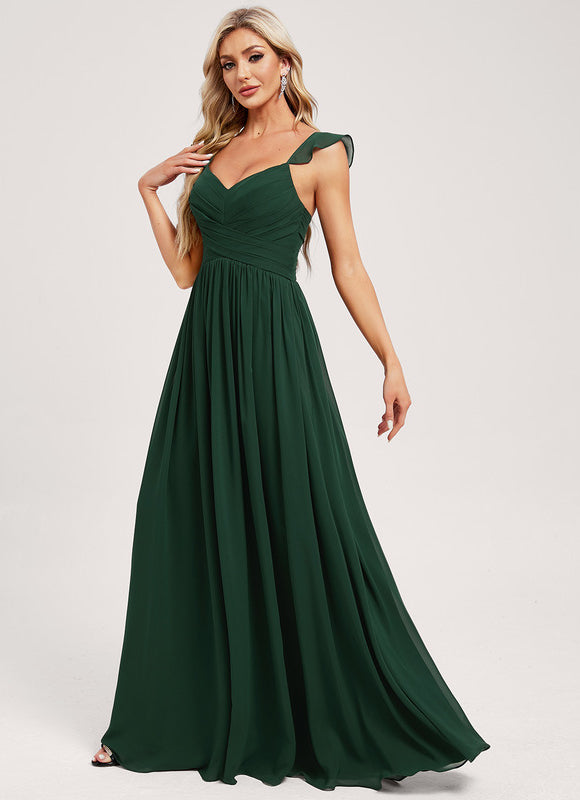 Robe Demoiselle D'Honneur Volants Verts - gallery 1