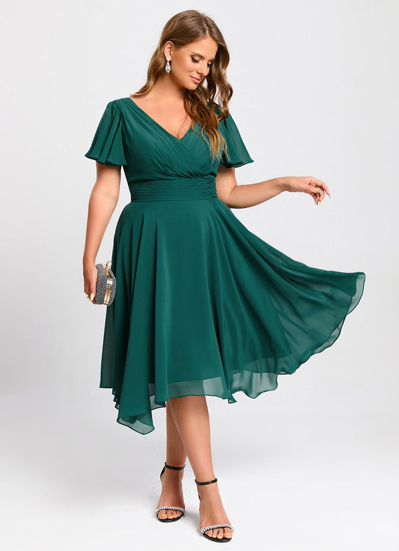 Robe Longue Vert D'Eau Dentelle - gallery 6