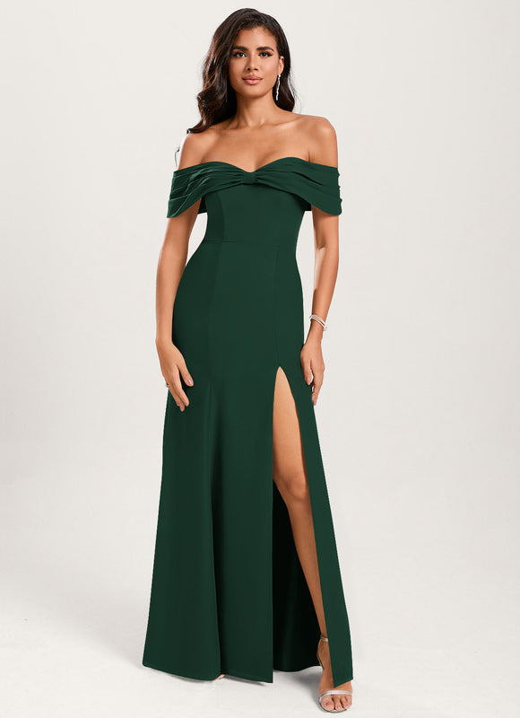 Robe Élégante Décolleté Épaule Dénudée - gallery 1