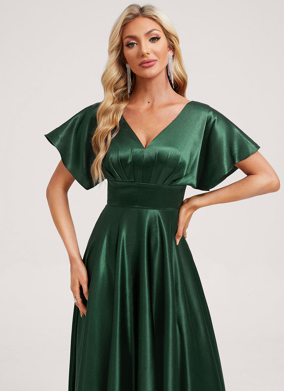 Robe Vert Kaki Satin - gallery 3