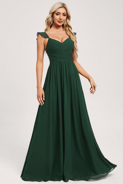 Robe Demoiselle D'Honneur Volants Verts