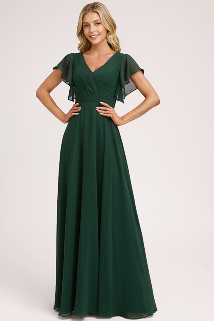 Robe Demoiselle D'Honneur Volants Verts - gallery 1