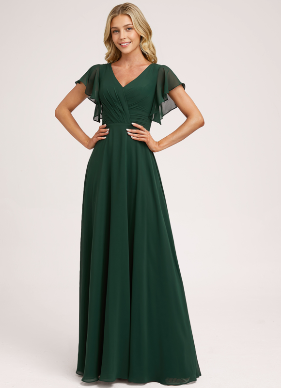 Robe Demoiselle D'Honneur Volants Verts - gallery 1