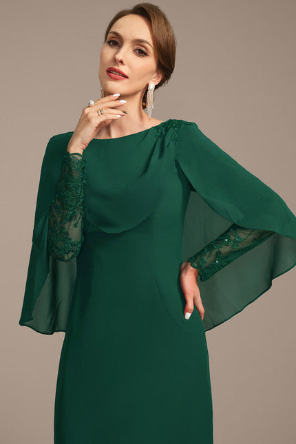 Robe Élégante À Manches Cape Verte - gallery 1