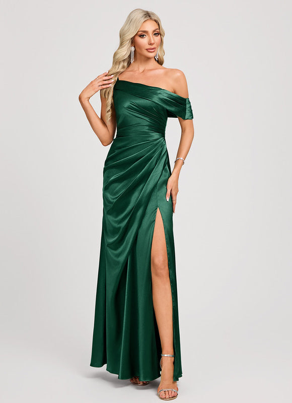 Robe Longue Asymétrique Verte - gallery 3