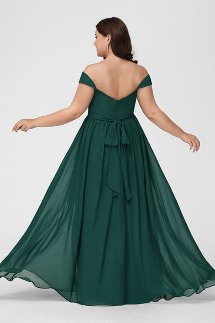Robe Longue Vert Émeraude À Fente - gallery 9