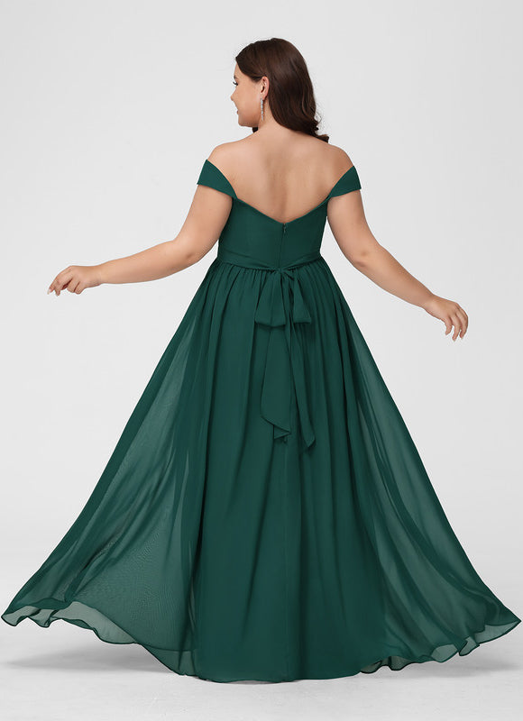 Robe Longue Vert Émeraude À Fente - gallery 9