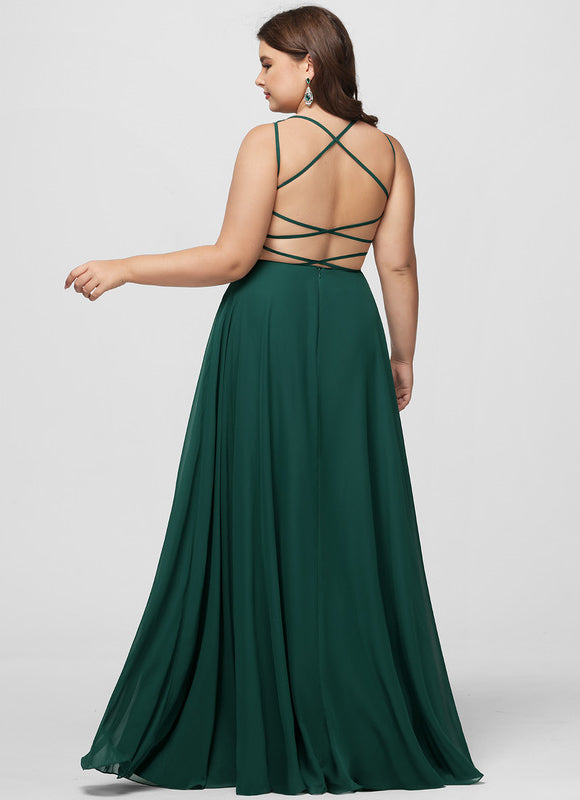 Robe Élégante Verte À Fente - gallery 9
