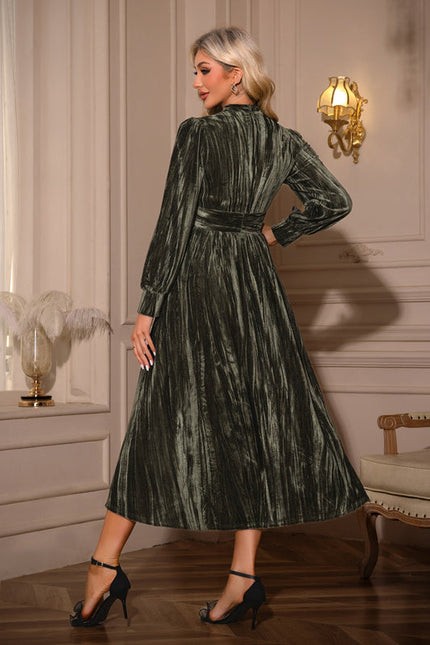 Robe Longue Vert Sapin Satin - gallery 1
